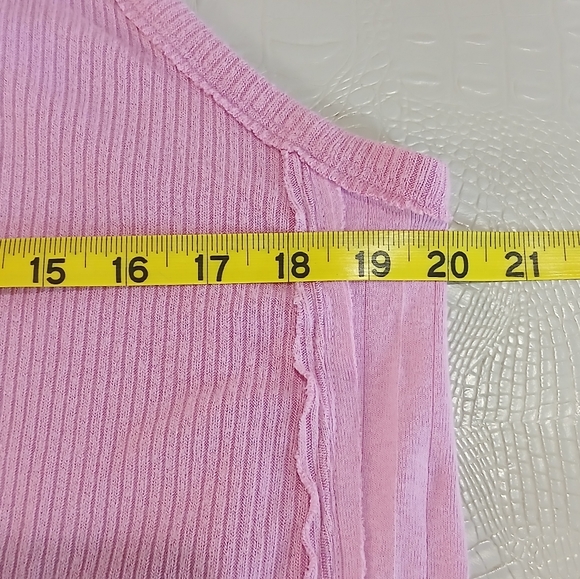 Free People We The Free sz S, L, XL Purple Lilac Racerback Ribbed Henley Tank - Picture 10 of 15